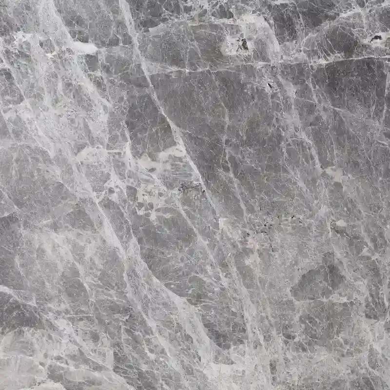 Kitchen Island - White with Grey Marble Top