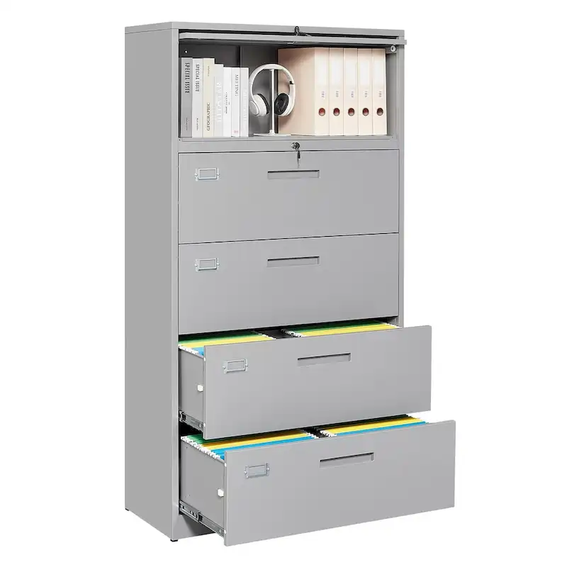 4-Drawer Lateral File Cabinet with Lock