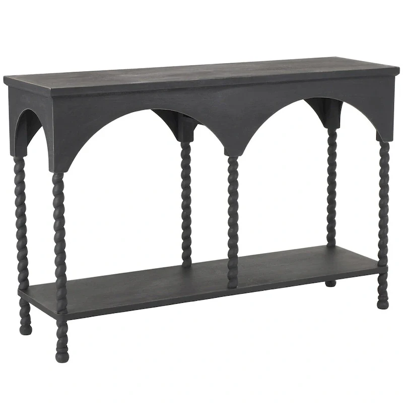 Black Arched 1-Shelf Console Table (1-Person)