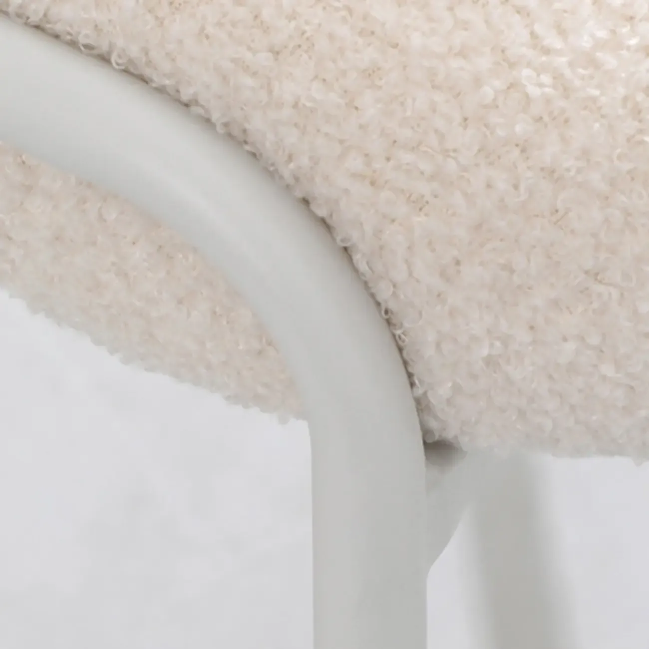 Modern Off-White Upholstered Full Back Dining Chair