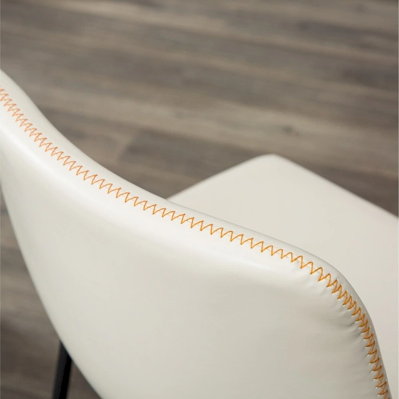 Roundhill Furniture Lotusville 7-PC Antique Black Wood Table with Faux Leather Barstools