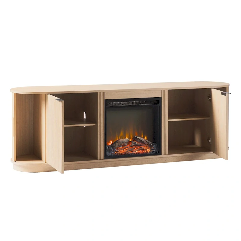 Middlebrook Designs Modern Reeded 70-inch Fireplace TV Stand