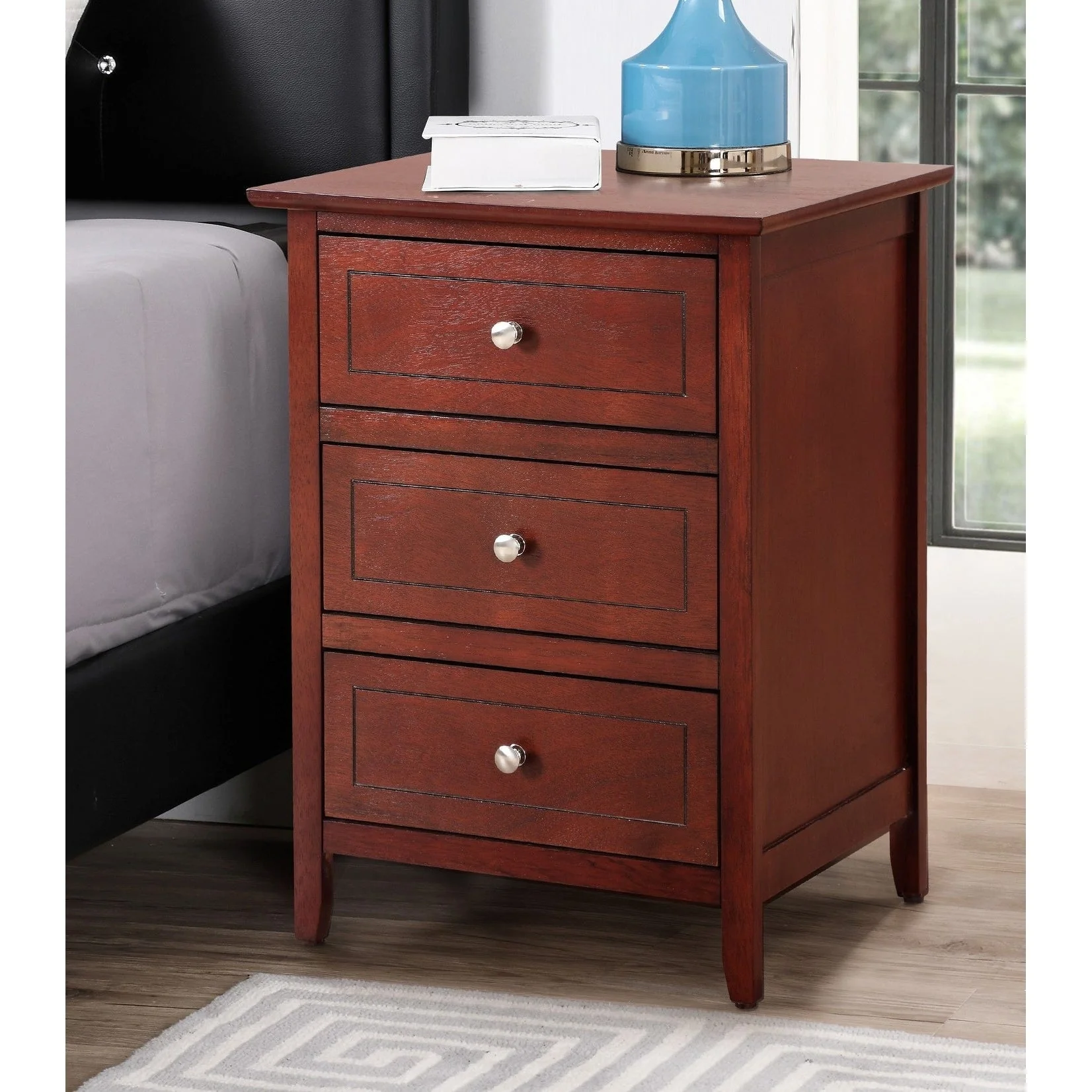 Daniel 3-drawer Transitional Wooden Nightstand