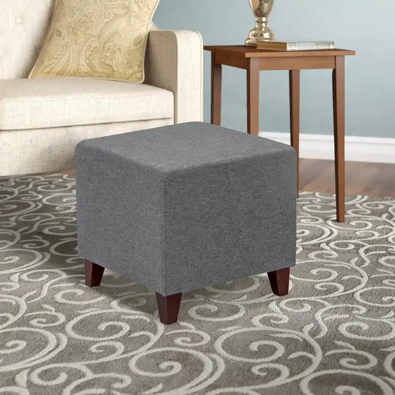 British Style Cube Ottoman Footstool