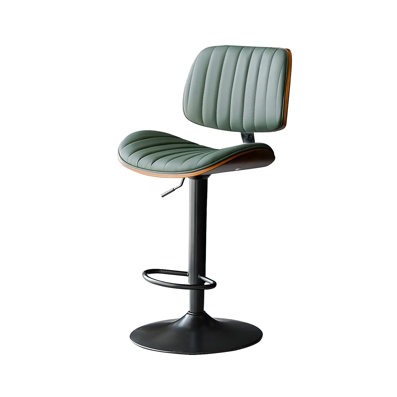 Modern Faux Leather Adjustable Swivel Bar Stools