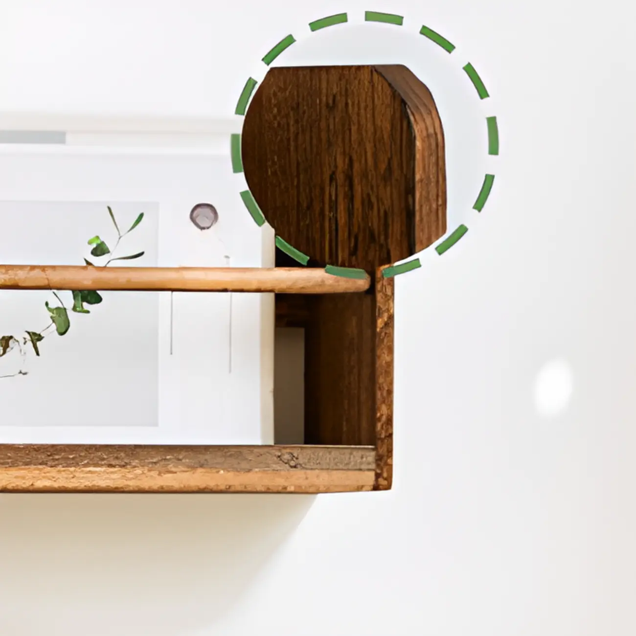 Modern Wooden Wall-Mounted Open Bookcase Small Bookshelf