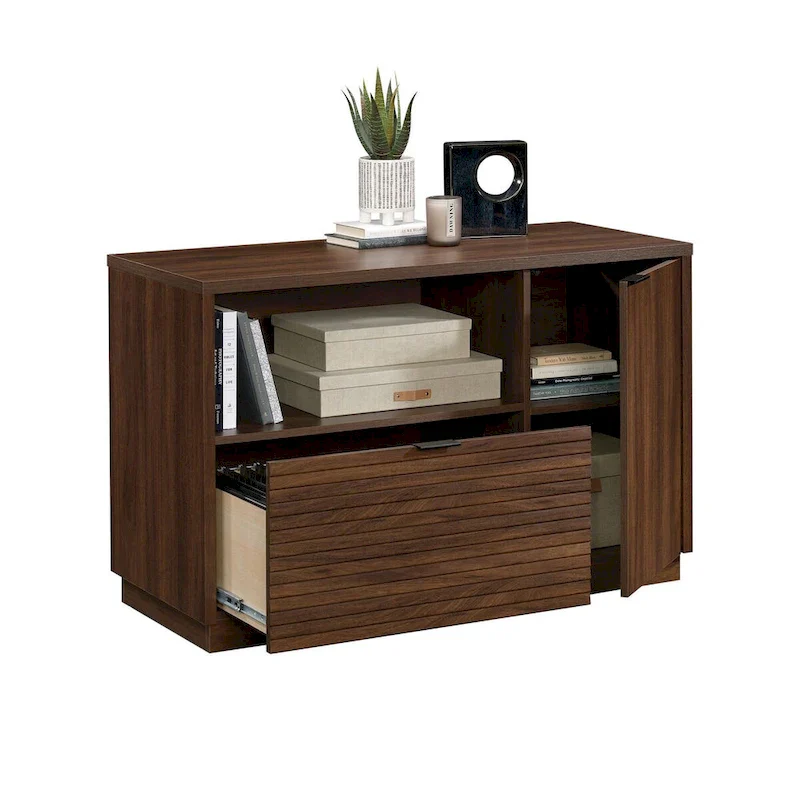 Rich Walnut Lateral File Credenza, Letter Size