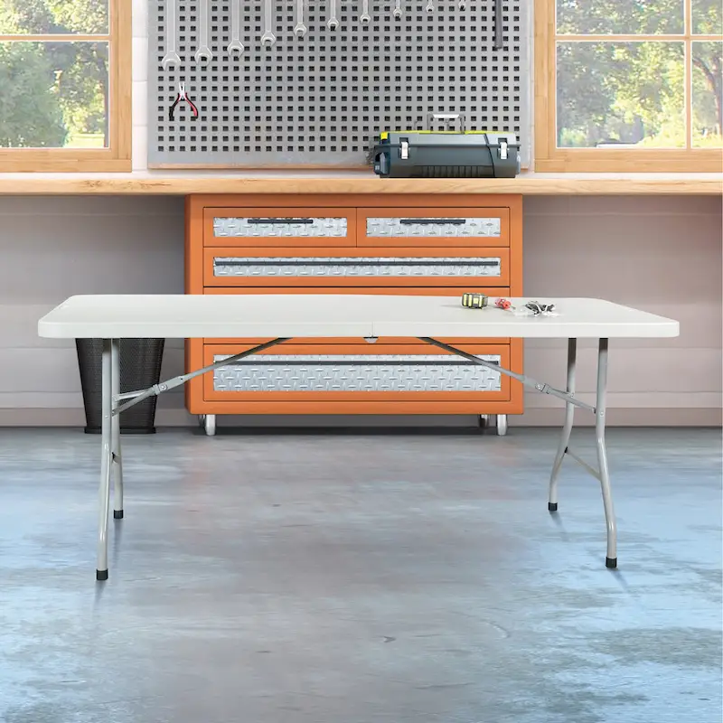 Office Star 6 ft. Center-fold Resin Top Multi-purpose Table
