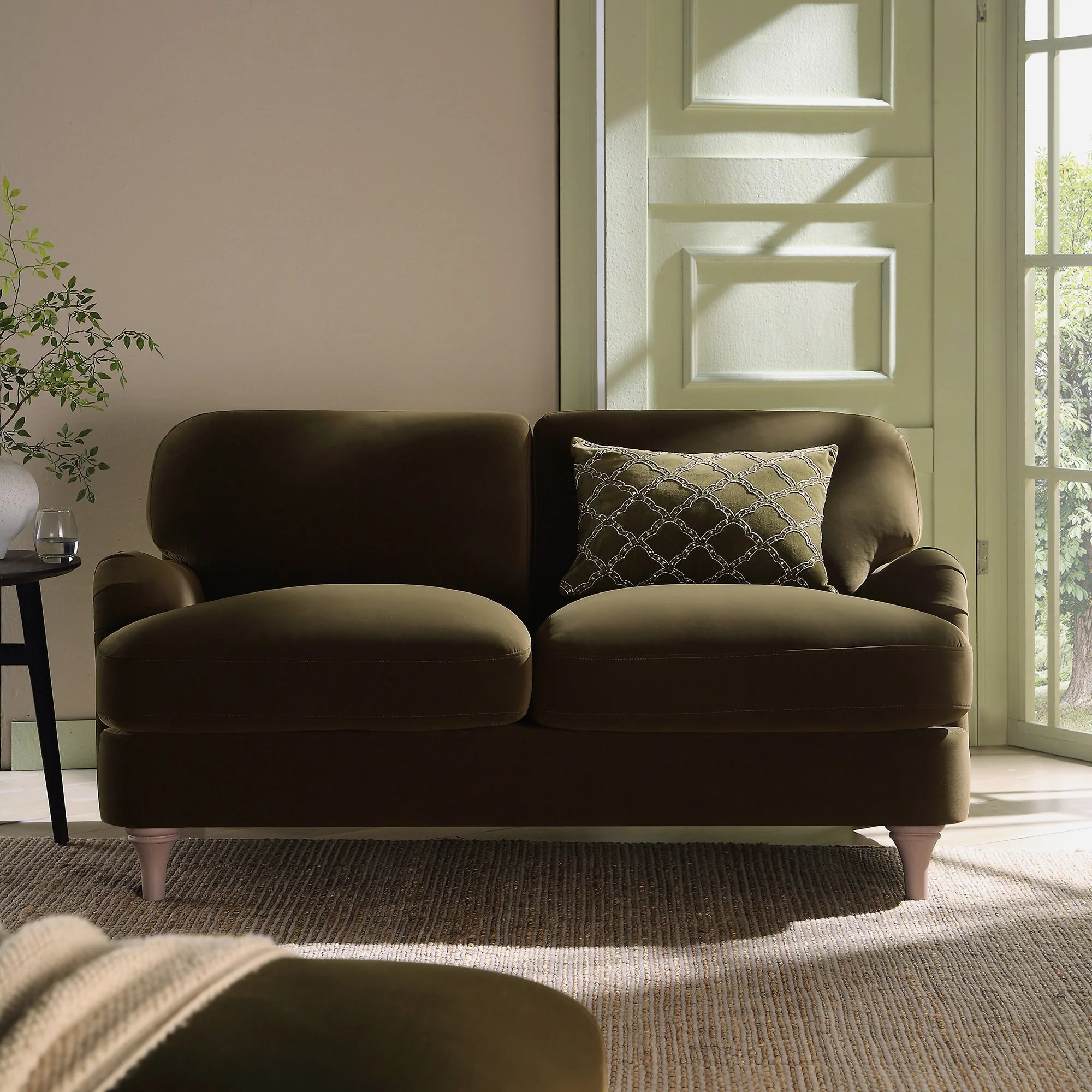 Seaweed Velvet Sofa, 2-Seater