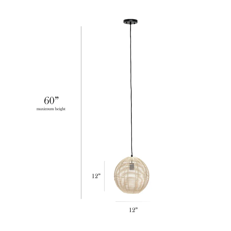 60 in. 1 Light Natural Globe Pendant