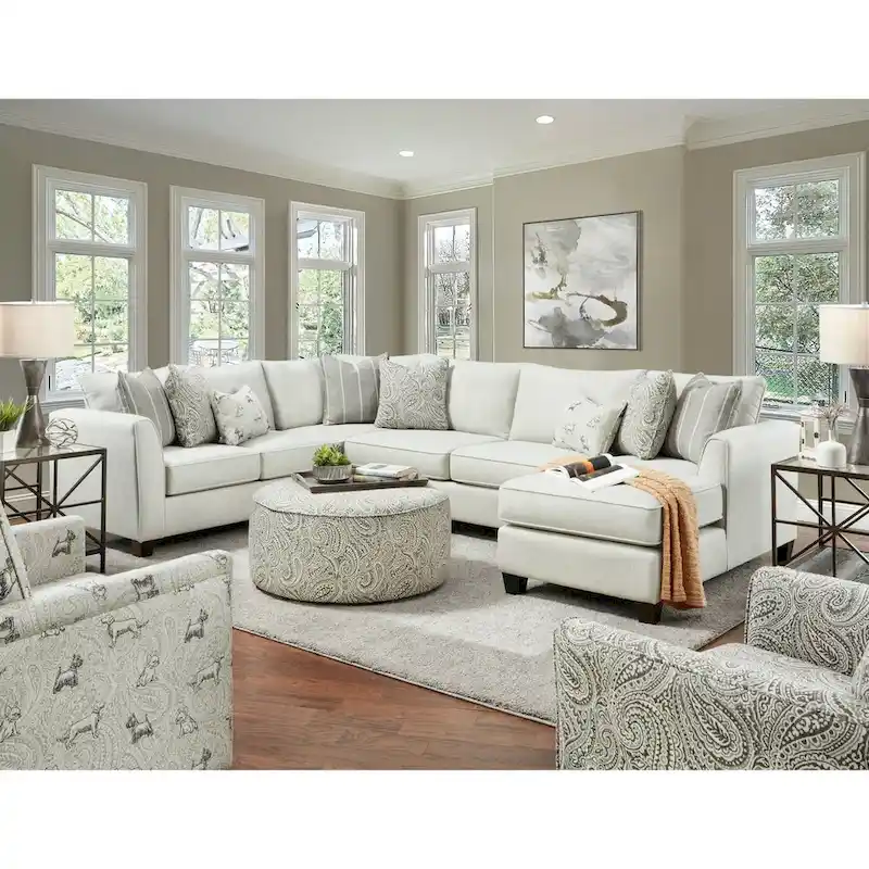 Stone Right-Facing Stationary Sectional, Seats 4–5