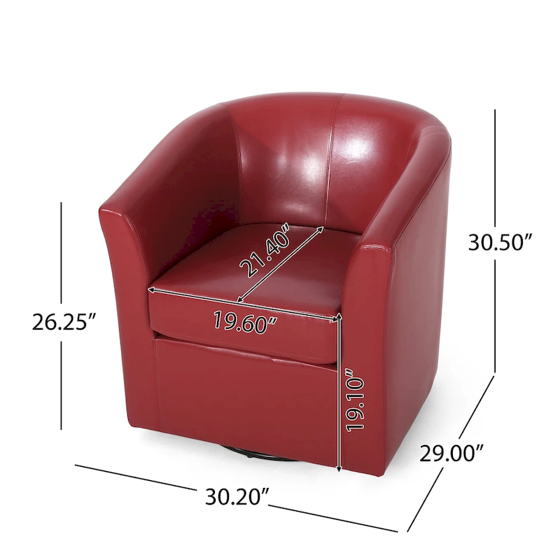 Daymian Swivel Club Chair by Christopher Knight Home - 29.00  D x 30.20  W x 30.50  H