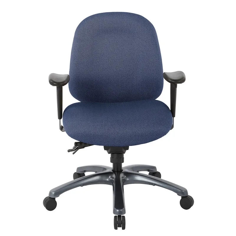 Multi-Function Mid-Office Chair with Seat Slider and Titanium Finish Base