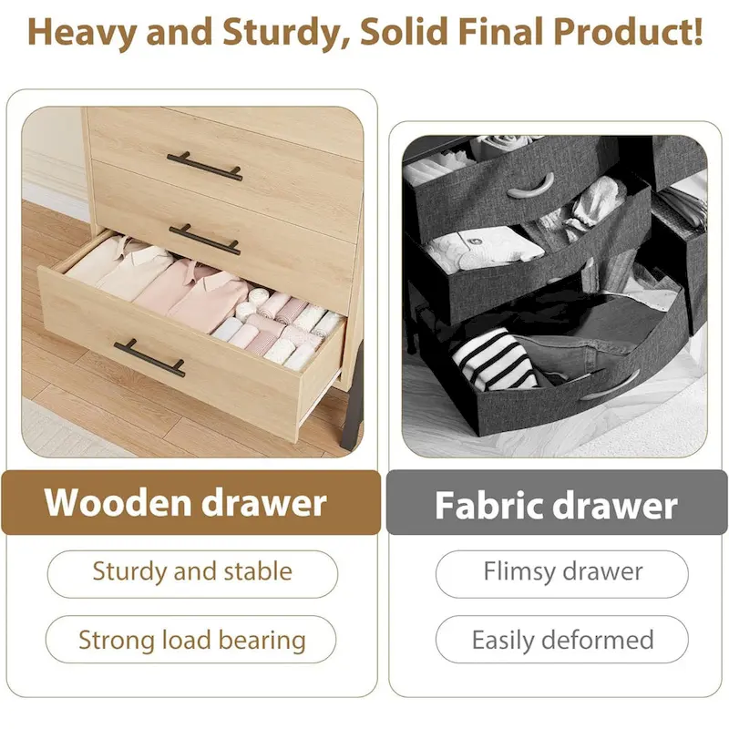 4+2 Drawer Tall Freestanding Dresser for Bedroom