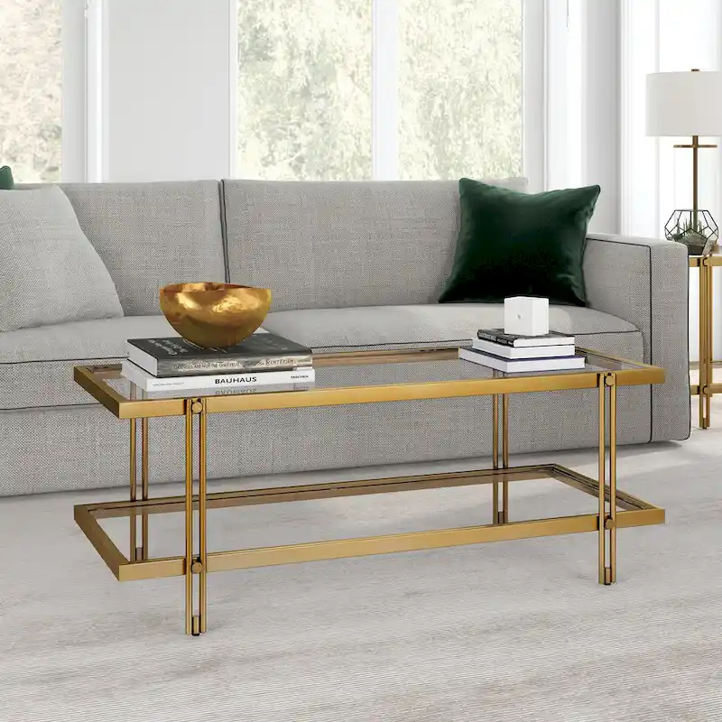 Modern Steel and Glass Coffee Table