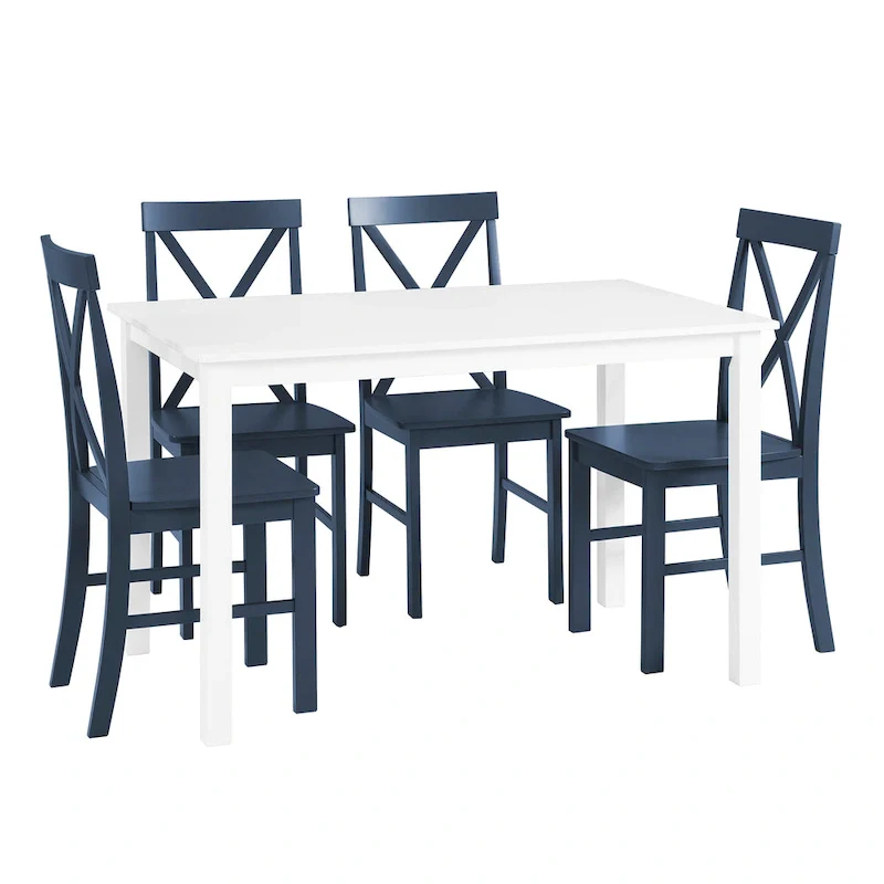 Dining Table with 4 X-Back Chairs