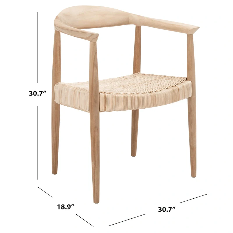 SAFAVIEH Wilda Rope Rattan Accent Chair - 24.8 W x 18.9 L x 30.7 H - 25Wx19Dx31H