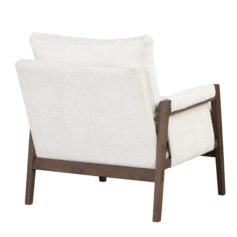 Mid-Century Velvet Solid Wood Accent Chair with Thick Seat Cushion