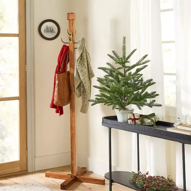 Wood and Metal Coat Rack Brass Finish - Hearth & Hand™ with Magnolia