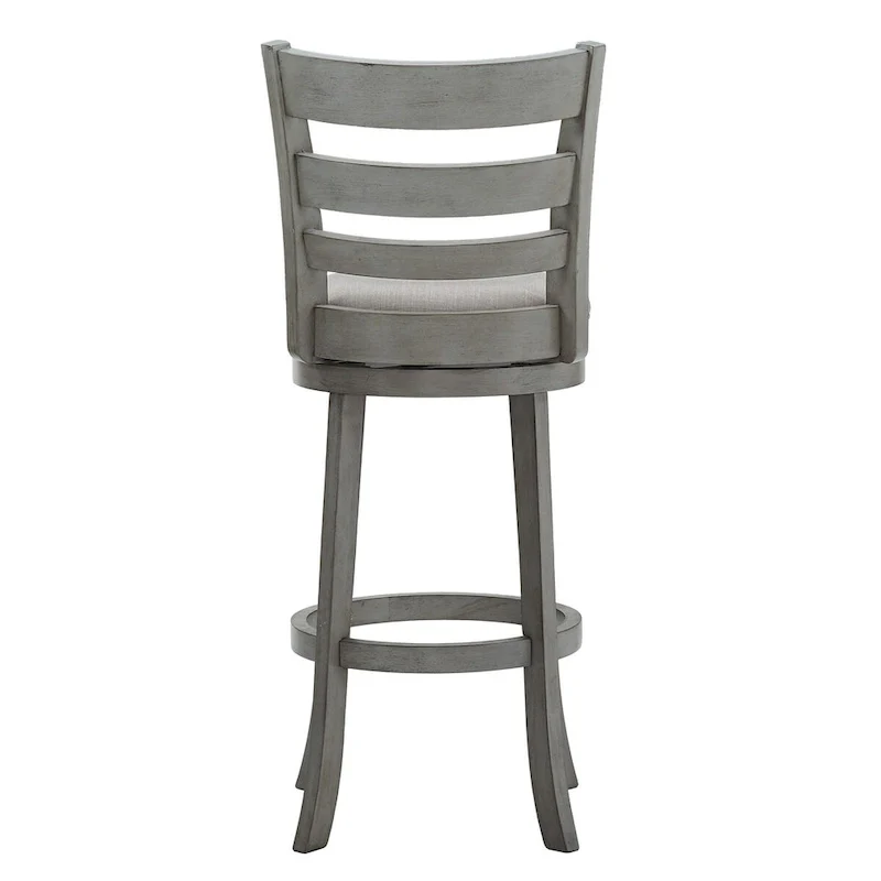 Linen Ladder Back Swivel Bar Stool - Dark Cherry