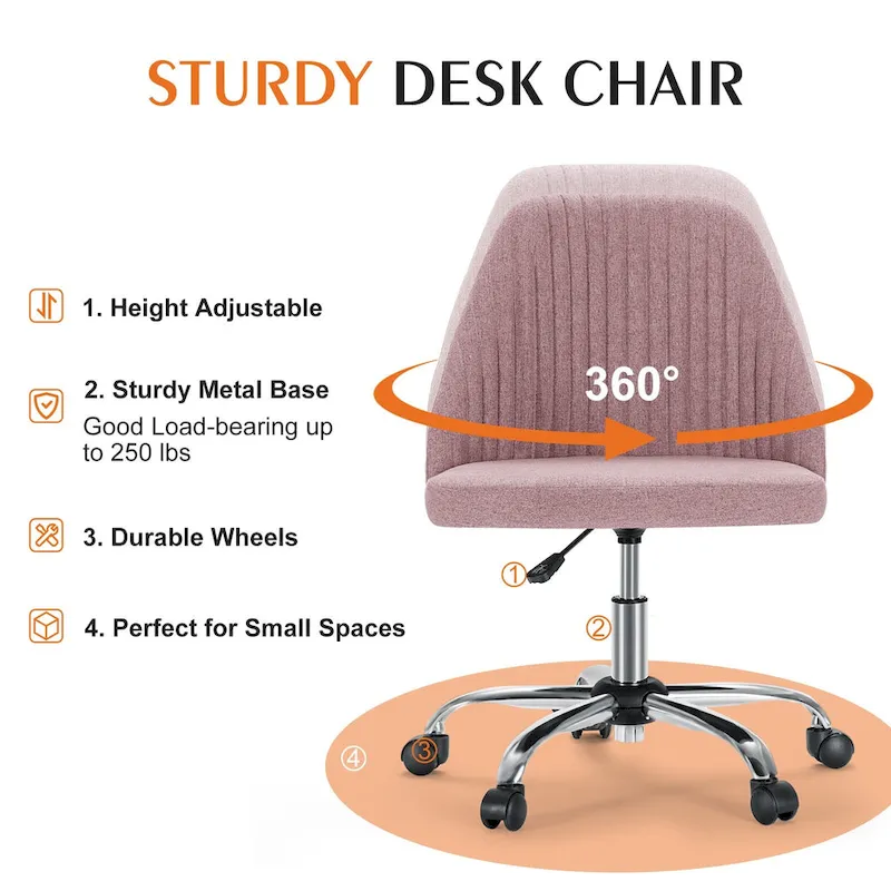 Adjustable Swivel Office Desk Chair with Wheels