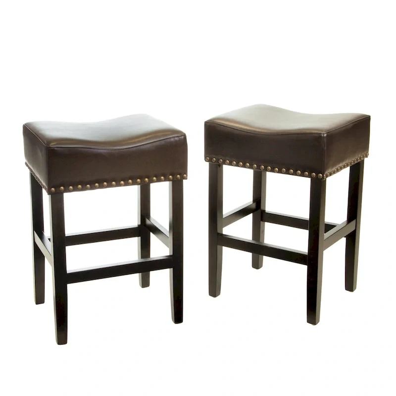 Lisette 26-inch Brown Backless Counter Stool (Set of 2) by Christopher Knight Home - 18.00 D x 15.50 W x 26.00 H