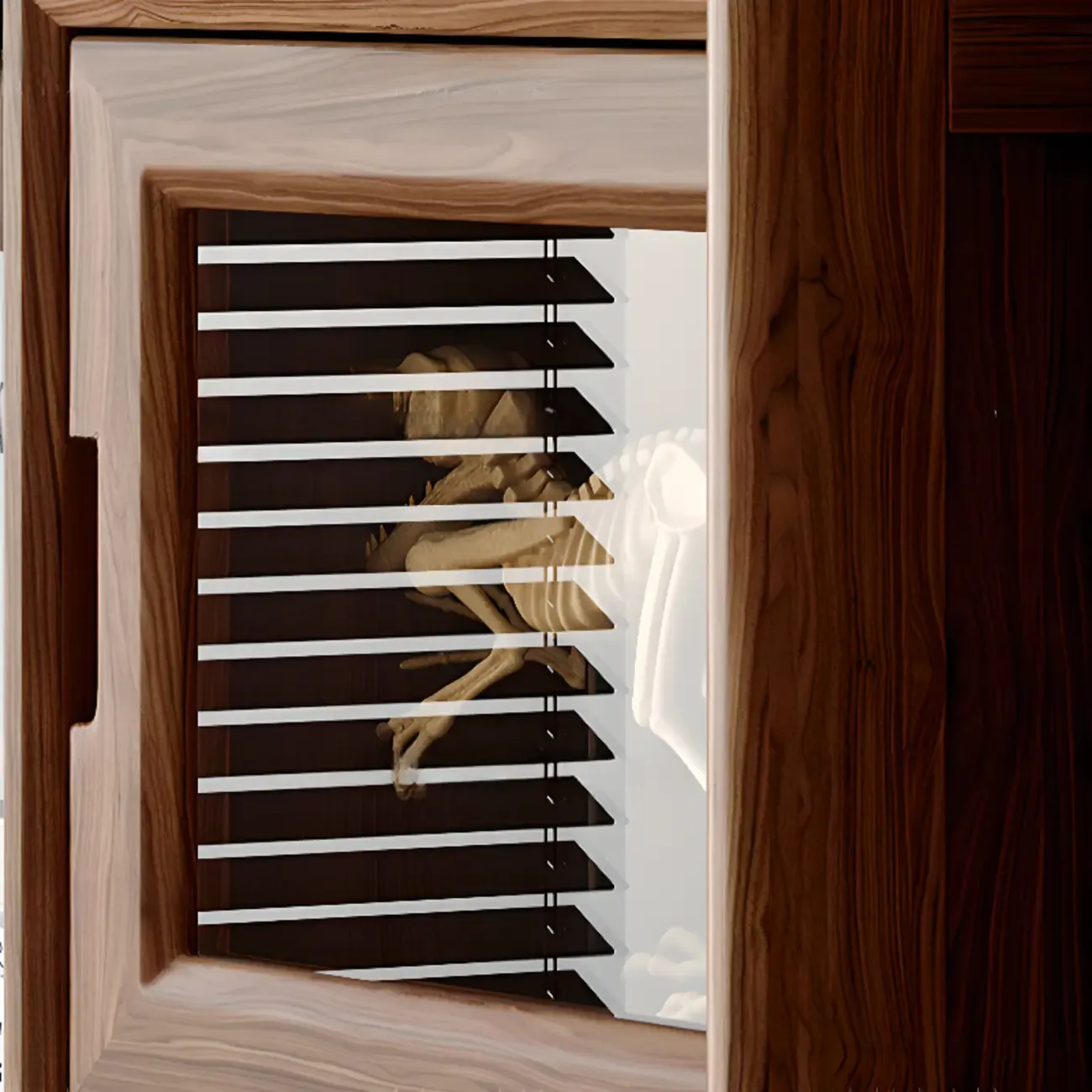 Black Walnut Open Back Wooden Vertical Display Bookshelf