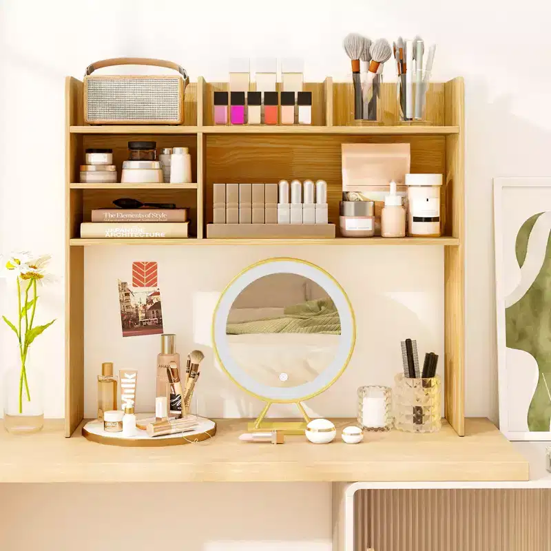Costway 3-Tier Desktop Bookshelf with 6 Shelves Desk Organizer for Computer Desk Rustic Brown/Gray/Natural/White/Beige
