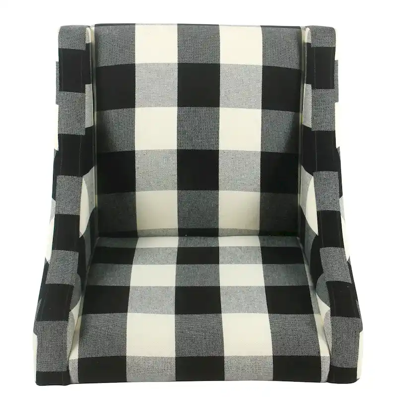 HomePop Modern Swoop Accent Chair - Black Plaid