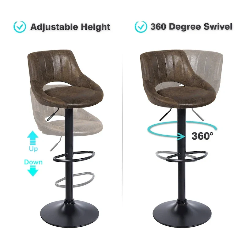 Retro Adjustable Swivel Barstool (Set of 2)