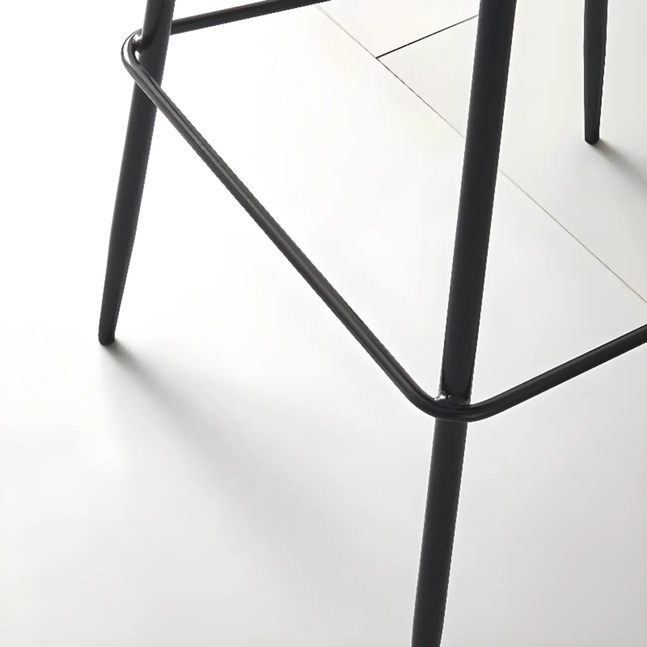 Modern Metal Frame Leather Cushion Low Back Bar Stool