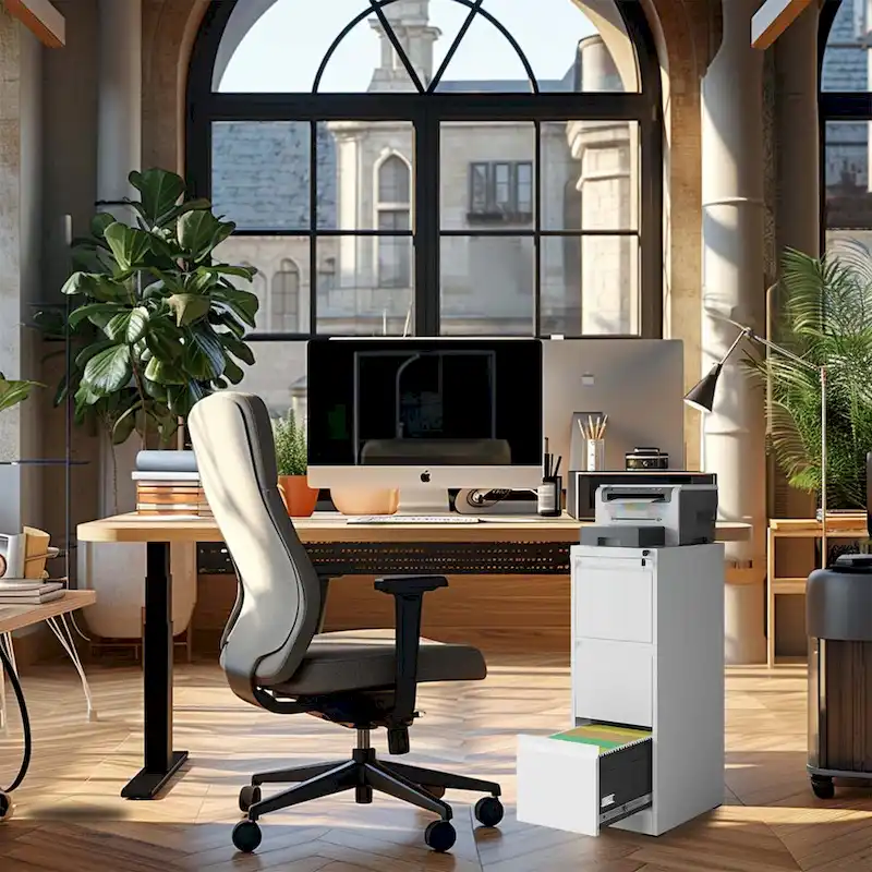 3 Drawer Metal Vertical File Cabinet with Lock