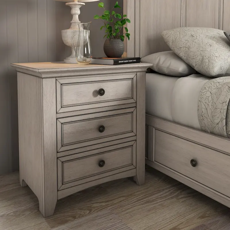 Ediline 3-drawer Wood Modular Storage Nightstand with Charging Station by iNSPIRE Q Classic