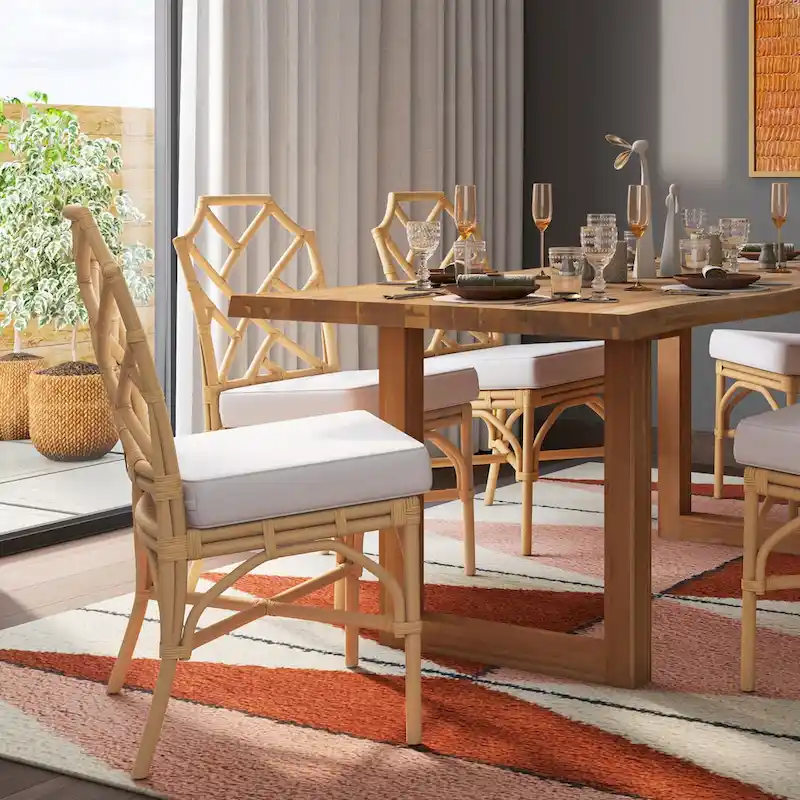 Kara Rattan Dining Side Chair, (Set of 2)