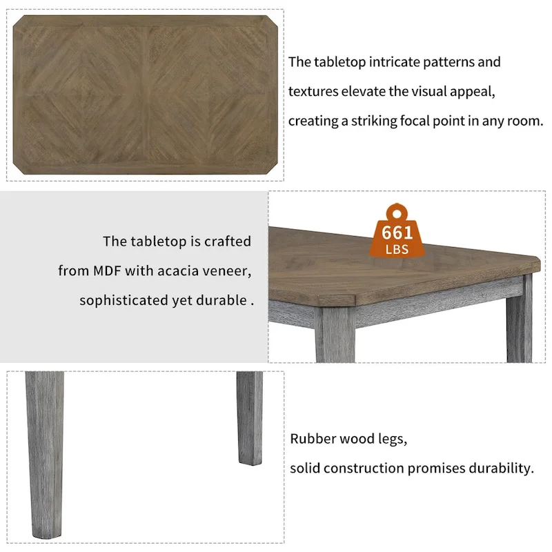 Bala Farmhouse 7-Piece Dining Sets by GDFStudio