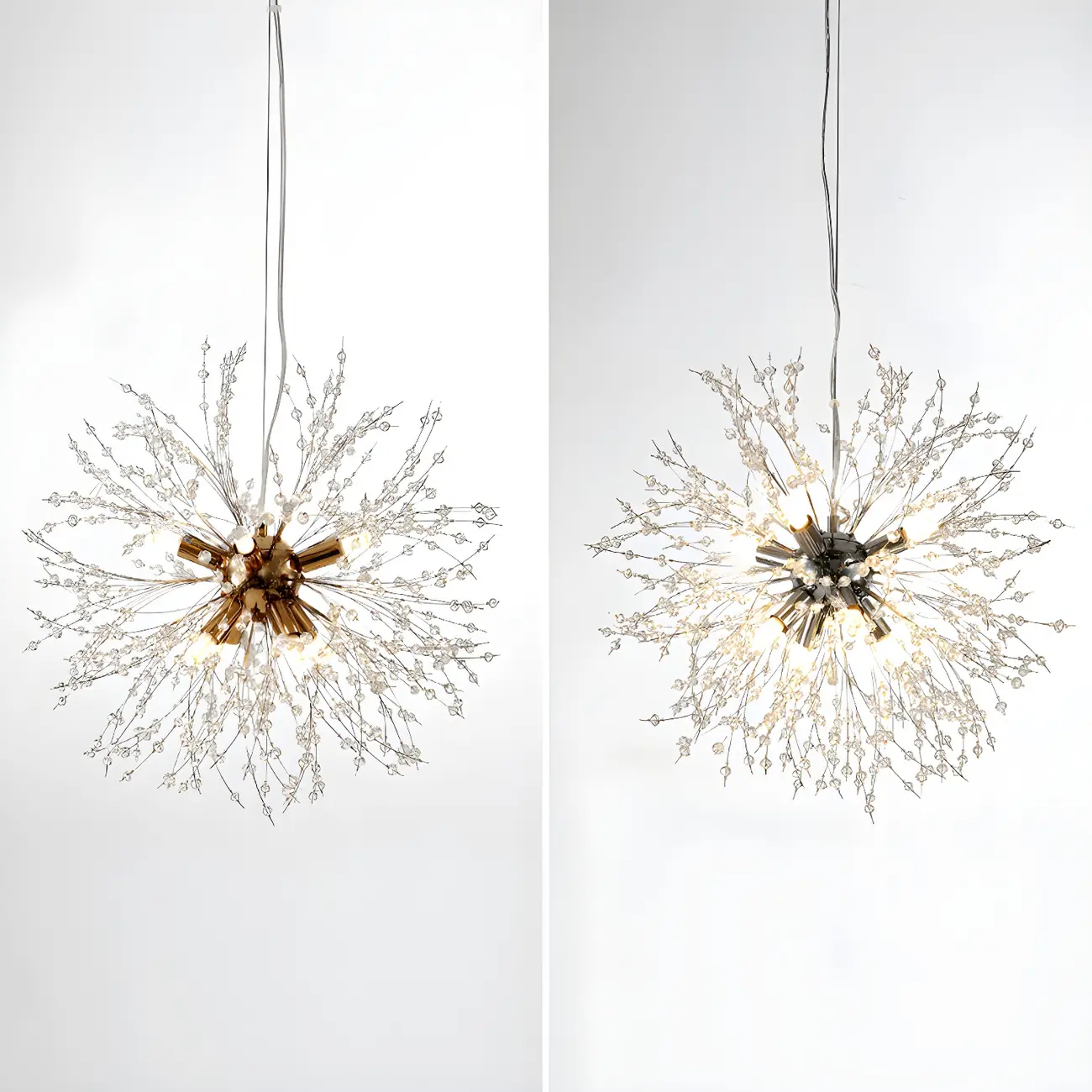 Adjustable Modern Gold Crystal Explosion Sputnik Chandelier