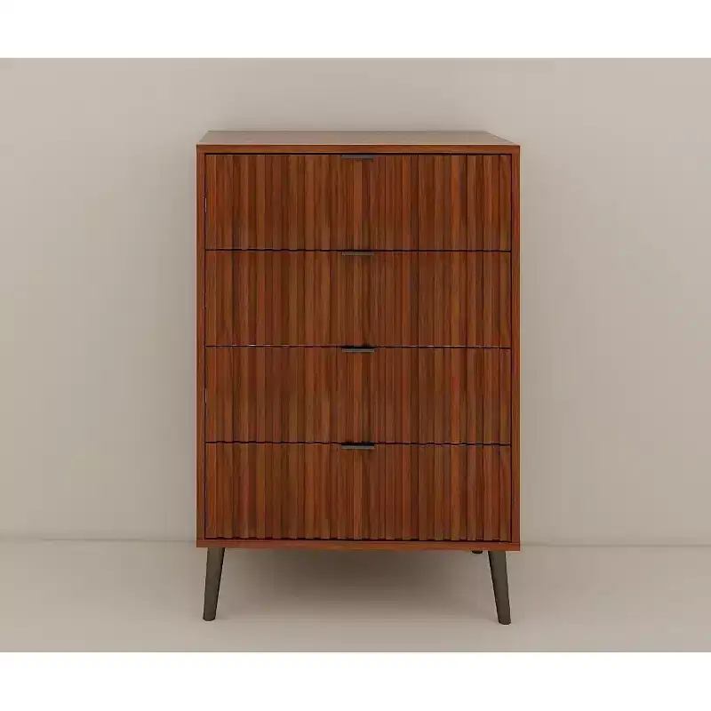 Okak 6-Drawer Dresser Golden Handles and Steel Legs, Spacious Large Drawers, Stylish Storage Chest for Home Organization