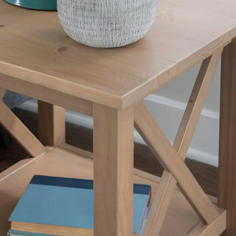 Ripplewood Farmhouse X-Base Side End Table