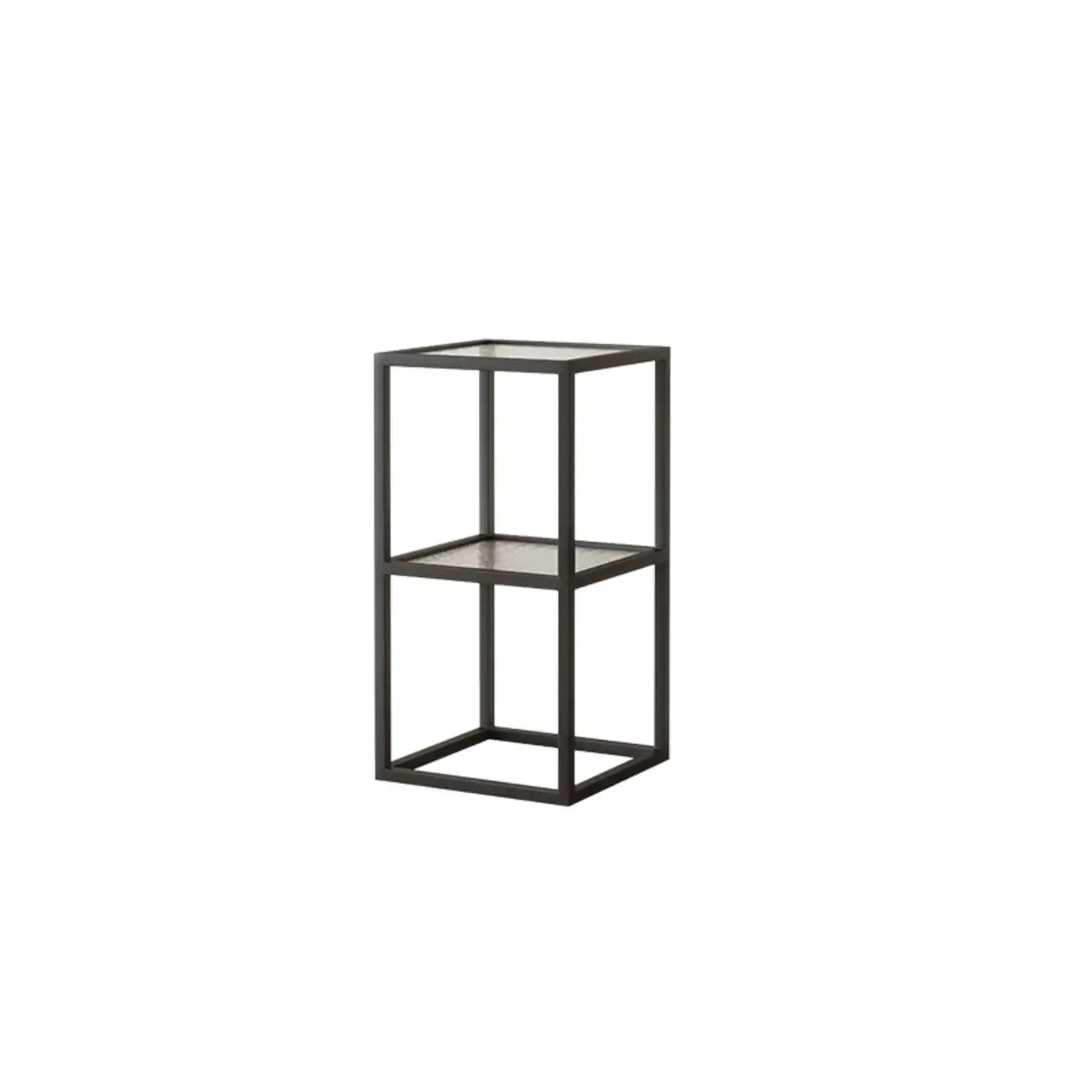 Modern Cube Open Metal Frame Black Bookcase