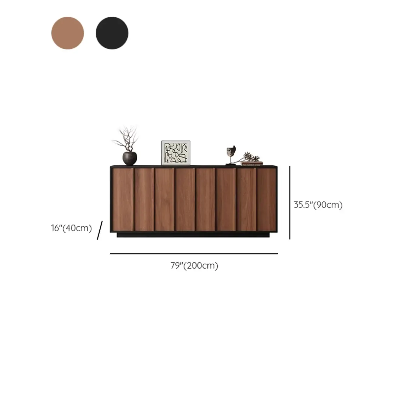 Modern Wood Buffet with Alterable Shelf and Drawers