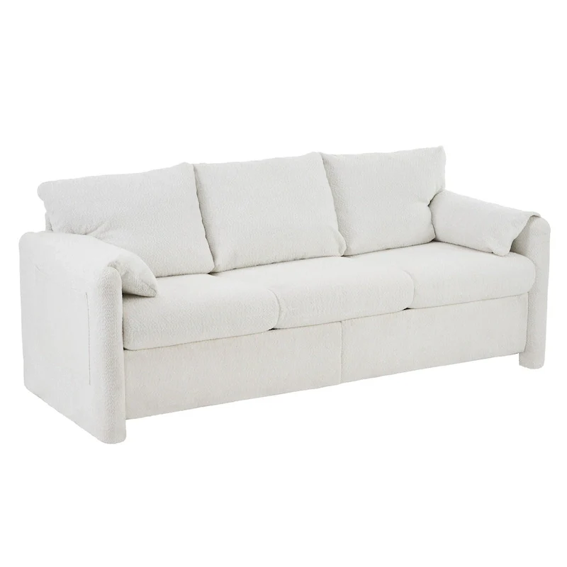 3-Seater Sofa 77 Chenille Couch - Plush Triple Seater Sofa with High-Density Foam Cushions, Deep Seat Living Room Couch