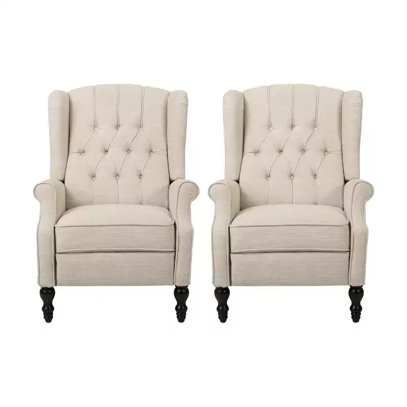 Christopher Knight Home Walter Contemporary Tufted Wingback Pushback Recliner (Set of 2)