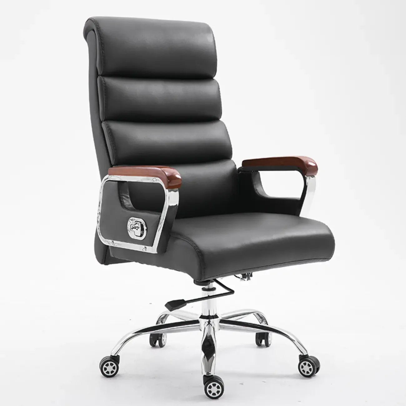 Black Leather Tilt Swivel Office Chair