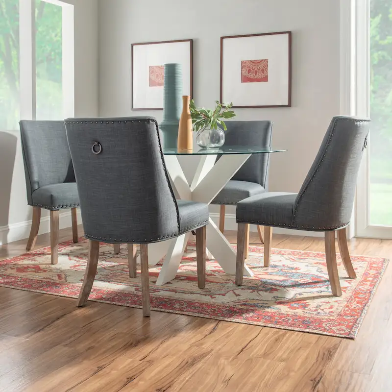 Allard X-base Round Glass Dining Table (Table Only)