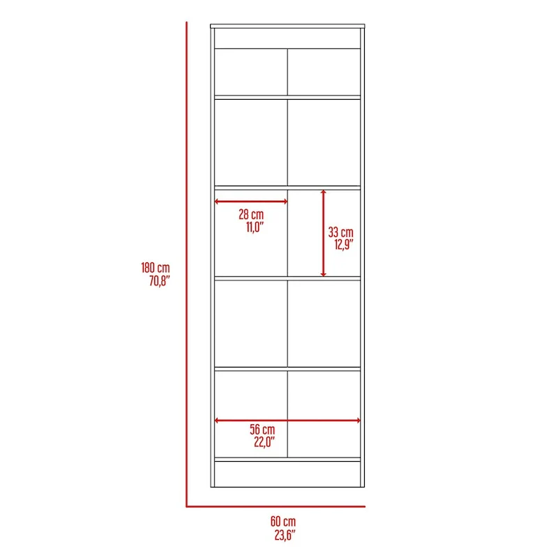 White / Black / Oak Freestanding Storage Cabinet with 10 Shelves
