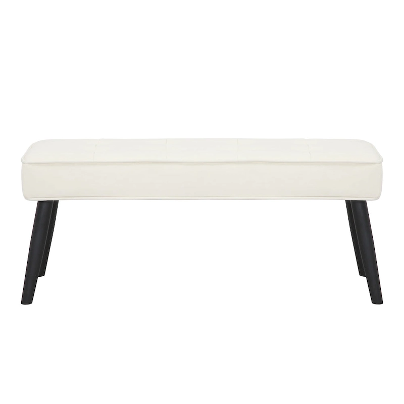 Kipp Velvet Upholstered Button Tufted Bench Ottoman