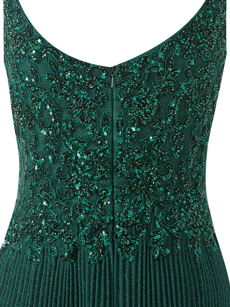 Rose Pink A-line Floor Length Glitter Jersey Prom Dress with Appliques and Sequins