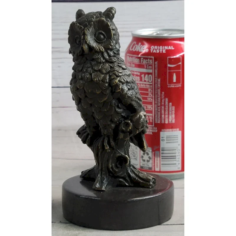 Hand Made Original Artwork By Milo Vintage Look Owl Art Deco Bronze Sculpture