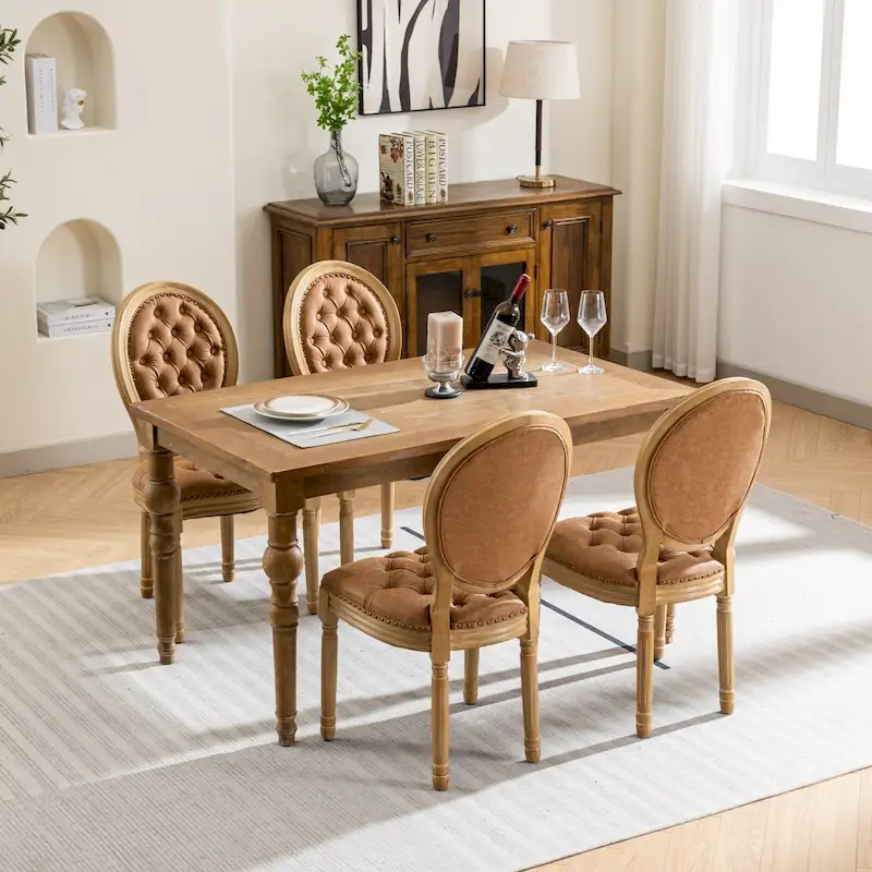 French Dining Chair with Nailhead Trim Set of 4