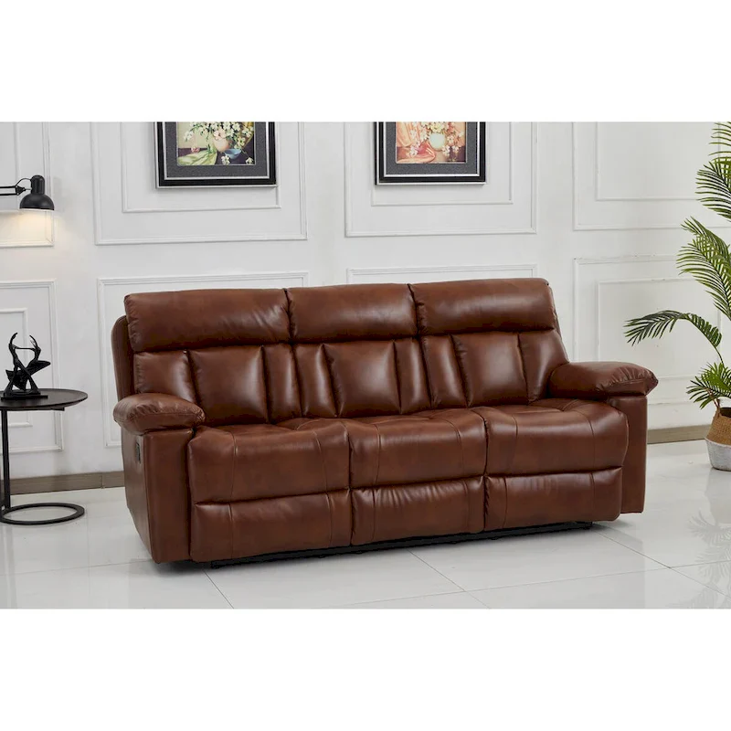 3-Seat Manual Reclining Sofa in Orange